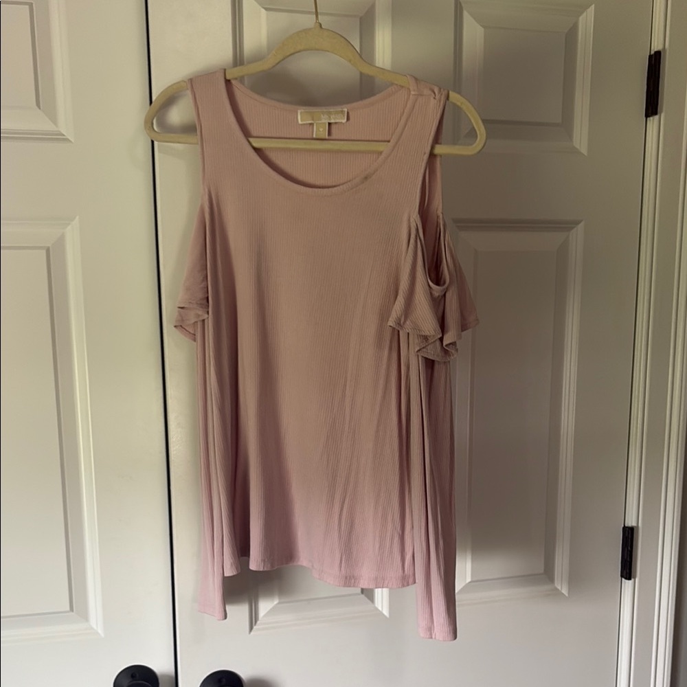 Michael Kors Cold Shoulder Light Pink Top